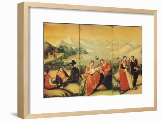 'Portion of a Japanese Folding Screen of the Keicho Period', c1600, (1936)-Unknown-Framed Giclee Print