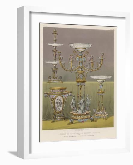 Portion of an Enamelled Dessert Service by Messrs Elkington and Co, London and Birmingham-null-Framed Giclee Print