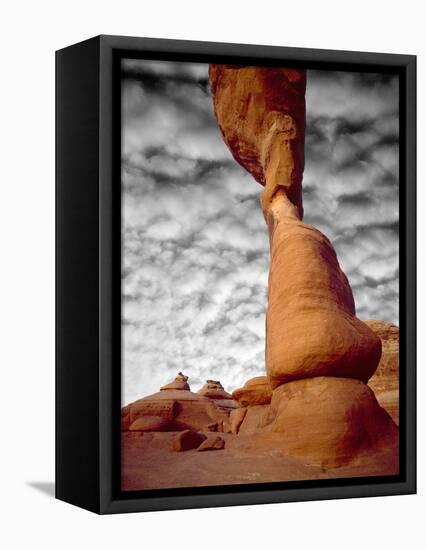 Portion of Delicate Arch Against Clouds, Arches National Park, Utah, USA-Jim Zuckerman-Framed Premier Image Canvas