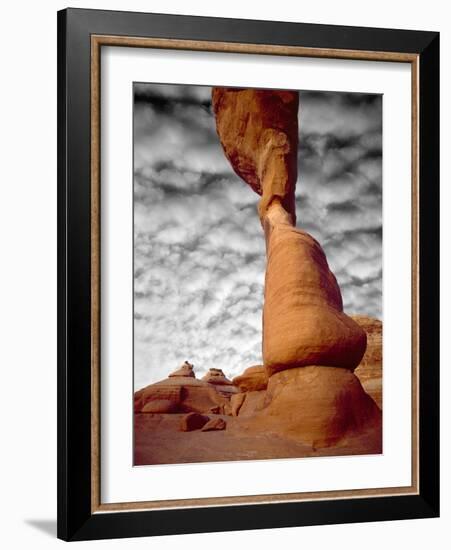 Portion of Delicate Arch Against Clouds, Arches National Park, Utah, USA-Jim Zuckerman-Framed Photographic Print