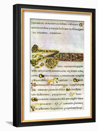 Portion of the Argument to the Gospel of St John, 800 Ad-null-Framed Giclee Print