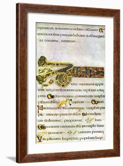 Portion of the Argument to the Gospel of St John, 800 Ad-null-Framed Giclee Print