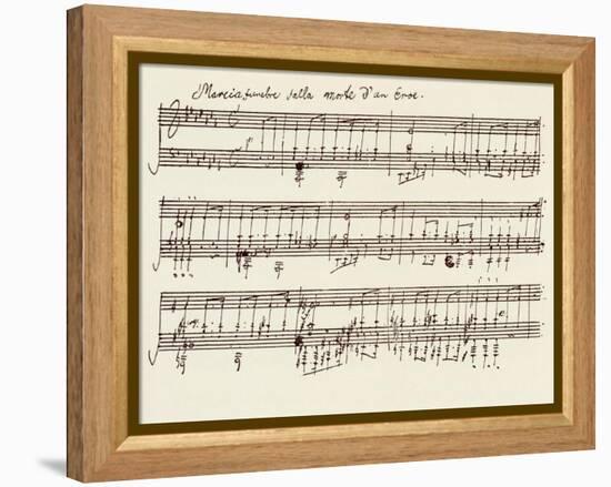 Portion of the Manuscript of Beethoven's a Flat Major Sonata, Opus 26-Ludwig Van Beethoven-Framed Premier Image Canvas