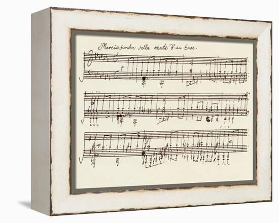 Portion of the Manuscript of Beethoven's a Flat Major Sonata, Opus 26-Ludwig Van Beethoven-Framed Premier Image Canvas