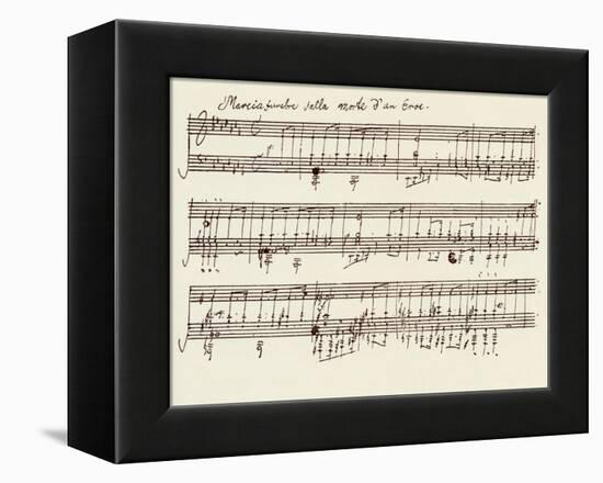 Portion of the Manuscript of Beethoven's a Flat Major Sonata, Opus 26-Ludwig Van Beethoven-Framed Premier Image Canvas