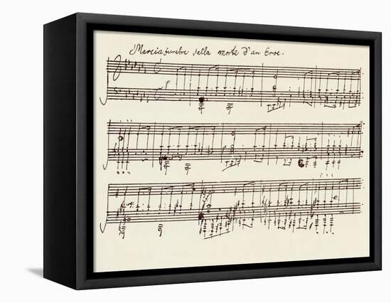 Portion of the Manuscript of Beethoven's a Flat Major Sonata, Opus 26-Ludwig Van Beethoven-Framed Premier Image Canvas