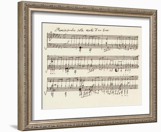 Portion of the Manuscript of Beethoven's a Flat Major Sonata, Opus 26-Ludwig Van Beethoven-Framed Giclee Print