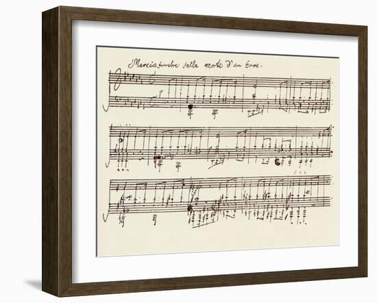 Portion of the Manuscript of Beethoven's a Flat Major Sonata, Opus 26-Ludwig Van Beethoven-Framed Giclee Print