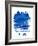 Portland Brush Stroke Skyline - Blue-NaxArt-Framed Art Print