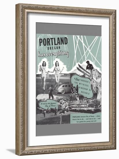 Portland Has Everything, Oregon Travel Poster-null-Framed Art Print