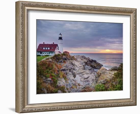 Portland Head Lighthouse at Sunrise, Portland, Maine, New England, USA, North America-Alan Copson-Framed Photographic Print