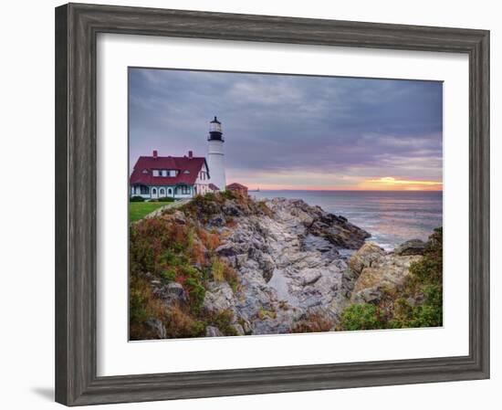 Portland Head Lighthouse at Sunrise, Portland, Maine, New England, USA, North America-Alan Copson-Framed Photographic Print
