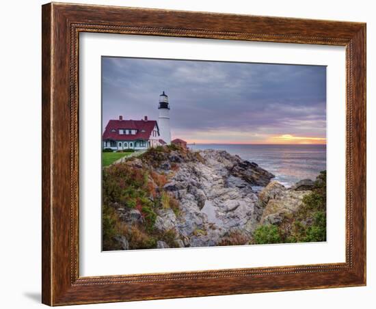 Portland Head Lighthouse at Sunrise, Portland, Maine, New England, USA, North America-Alan Copson-Framed Photographic Print