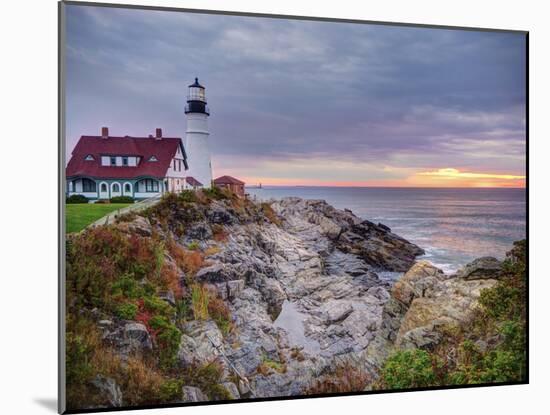 Portland Head Lighthouse at Sunrise, Portland, Maine, New England, USA, North America-Alan Copson-Mounted Photographic Print