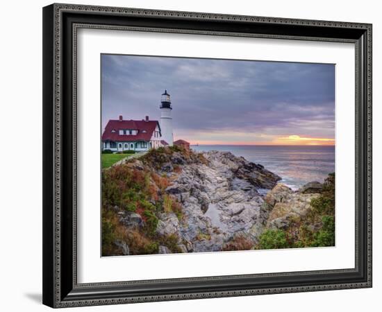 Portland Head Lighthouse at Sunrise, Portland, Maine, New England, USA, North America-Alan Copson-Framed Photographic Print