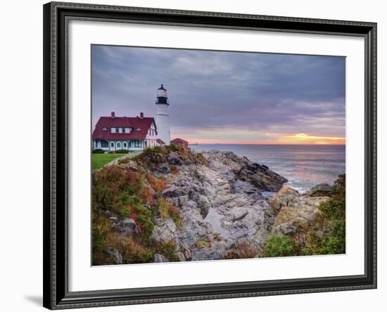 Portland Head Lighthouse at Sunrise, Portland, Maine, New England, USA, North America-Alan Copson-Framed Photographic Print