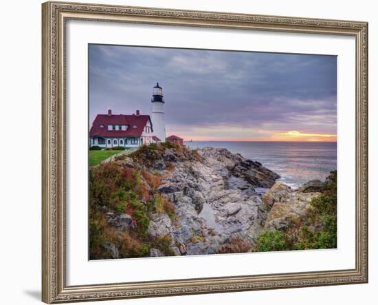 Portland Head Lighthouse at Sunrise, Portland, Maine, New England, USA, North America-Alan Copson-Framed Photographic Print