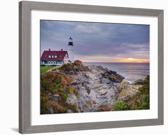 Portland Head Lighthouse at Sunrise, Portland, Maine, New England, USA, North America-Alan Copson-Framed Photographic Print