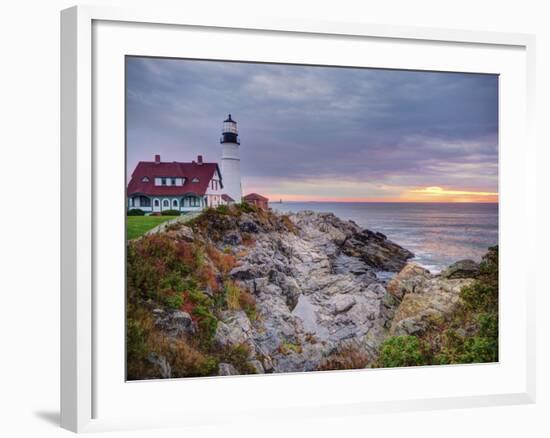 Portland Head Lighthouse at Sunrise, Portland, Maine, New England, USA, North America-Alan Copson-Framed Photographic Print