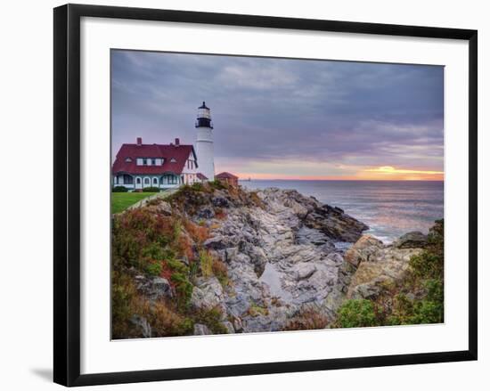 Portland Head Lighthouse at Sunrise, Portland, Maine, New England, USA, North America-Alan Copson-Framed Photographic Print