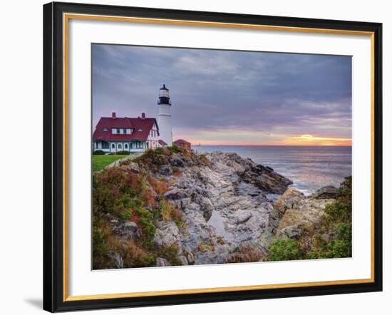 Portland Head Lighthouse at Sunrise, Portland, Maine, New England, USA, North America-Alan Copson-Framed Photographic Print