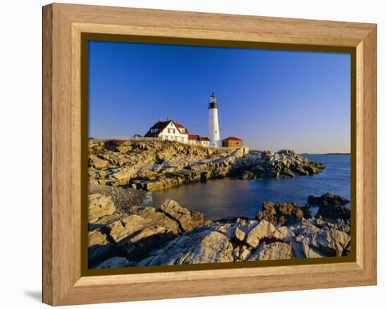 Portland Head Lighthouse, Cape Elizabeth, Maine, New England, USA-Roy Rainford-Framed Premier Image Canvas