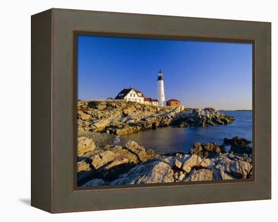 Portland Head Lighthouse, Cape Elizabeth, Maine, New England, USA-Roy Rainford-Framed Premier Image Canvas