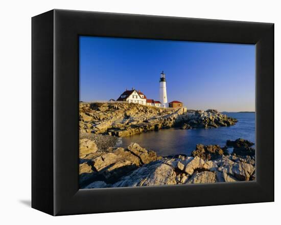 Portland Head Lighthouse, Cape Elizabeth, Maine, New England, USA-Roy Rainford-Framed Premier Image Canvas