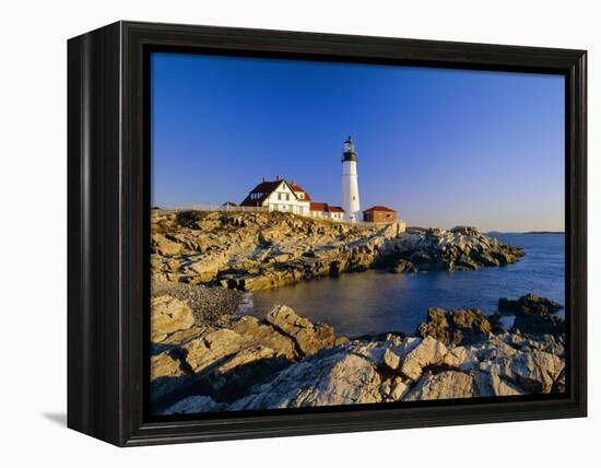 Portland Head Lighthouse, Cape Elizabeth, Maine, New England, USA-Roy Rainford-Framed Premier Image Canvas