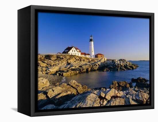 Portland Head Lighthouse, Cape Elizabeth, Maine, New England, USA-Roy Rainford-Framed Premier Image Canvas
