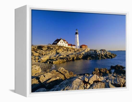 Portland Head Lighthouse, Cape Elizabeth, Maine, New England, USA-Roy Rainford-Framed Premier Image Canvas