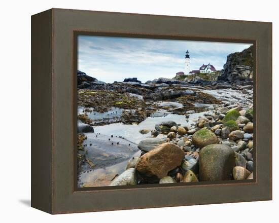 Portland Head Lighthouse, Portland, Maine, New England, United States of America, North America-Alan Copson-Framed Premier Image Canvas