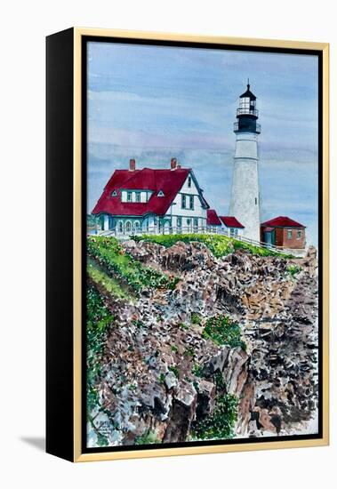 Portland Headlight, Maine-Anthony Butera-Framed Premier Image Canvas