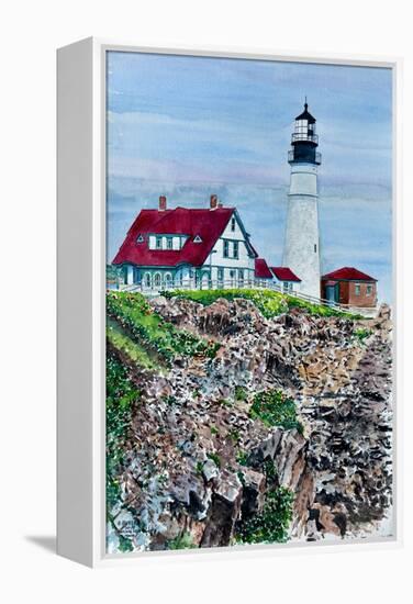 Portland Headlight, Maine-Anthony Butera-Framed Premier Image Canvas