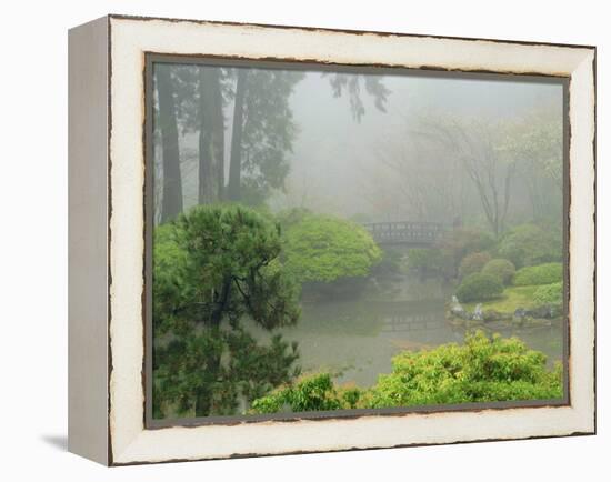 Portland Japanese Garden Fogged In: Portland, Oregon United States of America, USA-Michel Hersen-Framed Premier Image Canvas