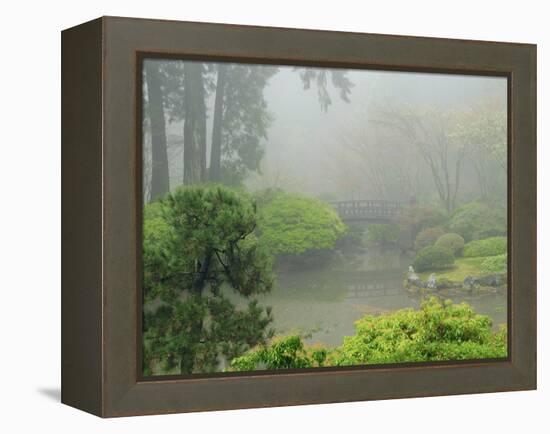 Portland Japanese Garden Fogged In: Portland, Oregon United States of America, USA-Michel Hersen-Framed Premier Image Canvas