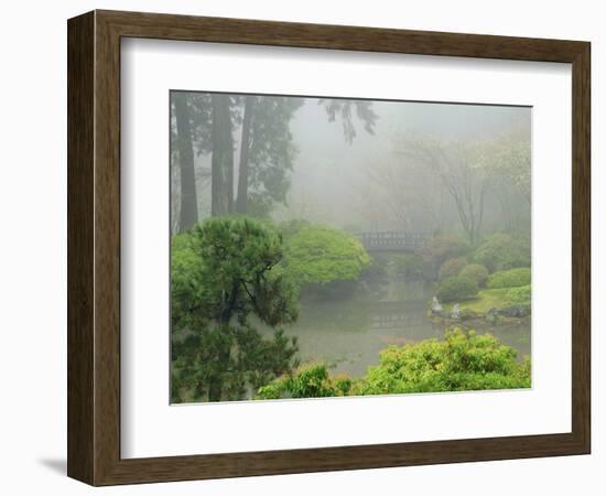 Portland Japanese Garden Fogged In: Portland, Oregon United States of America, USA-Michel Hersen-Framed Photographic Print