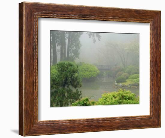 Portland Japanese Garden Fogged In: Portland, Oregon United States of America, USA-Michel Hersen-Framed Photographic Print