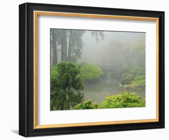 Portland Japanese Garden Fogged In: Portland, Oregon United States of America, USA-Michel Hersen-Framed Photographic Print