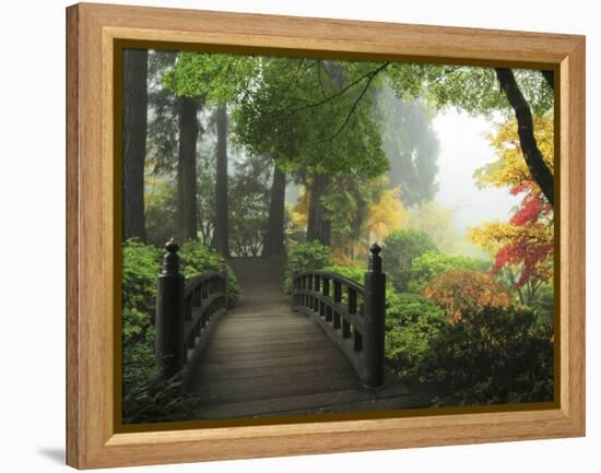 Portland Japanese Garden in Autumn, Portland, Oregon, USA-Michel Hersen-Framed Premier Image Canvas