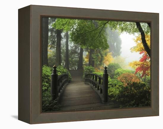 Portland Japanese Garden in Autumn, Portland, Oregon, USA-Michel Hersen-Framed Premier Image Canvas