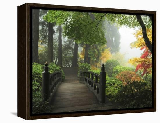 Portland Japanese Garden in Autumn, Portland, Oregon, USA-Michel Hersen-Framed Premier Image Canvas