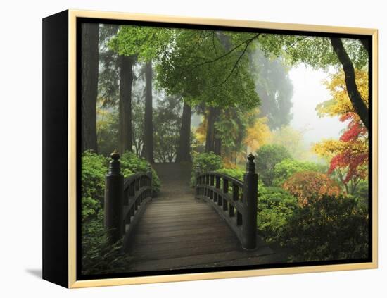 Portland Japanese Garden in Autumn, Portland, Oregon, USA-Michel Hersen-Framed Premier Image Canvas