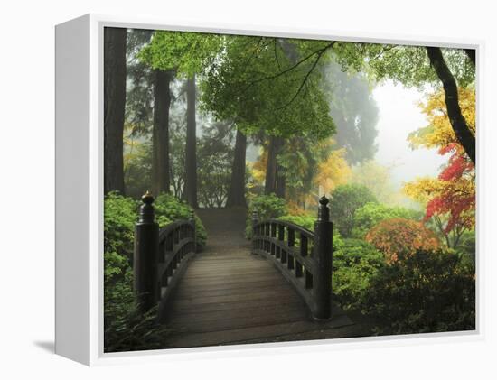 Portland Japanese Garden in Autumn, Portland, Oregon, USA-Michel Hersen-Framed Premier Image Canvas