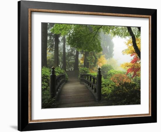 Portland Japanese Garden in Autumn, Portland, Oregon, USA-Michel Hersen-Framed Premium Photographic Print