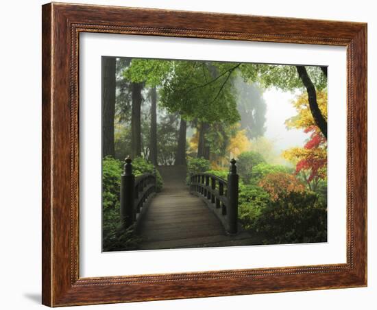 Portland Japanese Garden in Autumn, Portland, Oregon, USA-Michel Hersen-Framed Photographic Print