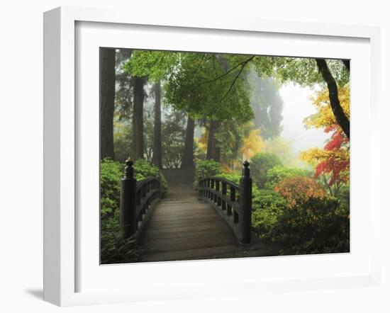 Portland Japanese Garden in Autumn, Portland, Oregon, USA-Michel Hersen-Framed Photographic Print