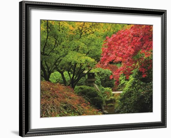 Portland Japanese Garden in Autumn, Portland, Oregon, USA-Michel Hersen-Framed Photographic Print