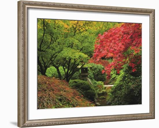 Portland Japanese Garden in Autumn, Portland, Oregon, USA-Michel Hersen-Framed Photographic Print