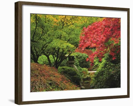 Portland Japanese Garden in Autumn, Portland, Oregon, USA-Michel Hersen-Framed Photographic Print